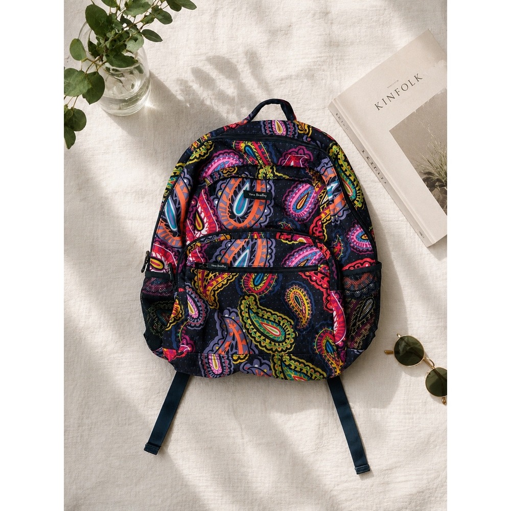 Vera Bradley Sun‎ Valley Paisley Backpack Multi Color Campus School Bag
